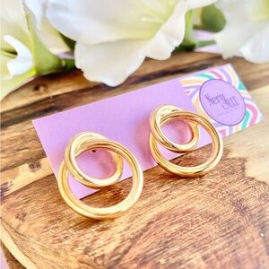 NEW 18K Gold Filled Doble Loop Earrings